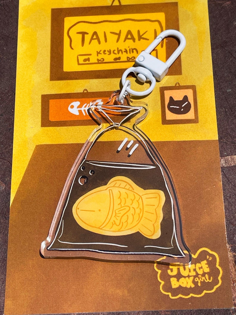 Nutella Taiyaki Clear Acrylic Keychain Double Sided Charm Cute