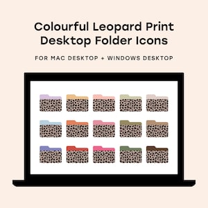 Leopard Print Desktop Folders for Mac and Windows Desktop Organisation