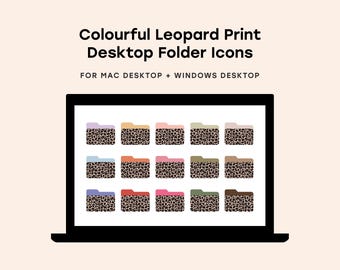 Leopard Print Desktop Folders for Mac and Windows Desktop Organisation