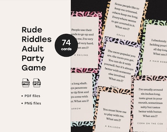 74 Hen Do Rude Riddles Digital Party Game Instant Download and Printable