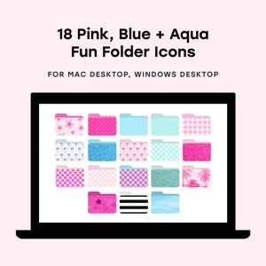 Iconos de carpetas de escritorio rosas: Organización para Mac y Windows (Descarga digital)