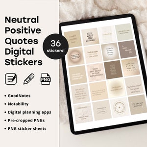 Affirmation Digital Quote Stickers For Goodnotes, Notability, Digital Planner on iPad