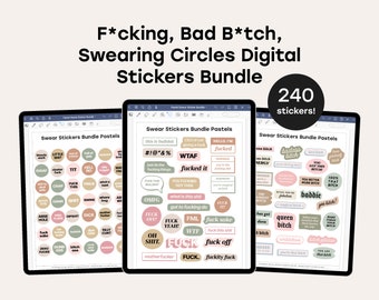 240 Digital Swearing Sticker Bundle, Swear Word Stickers Set for GoodNotes, Individual PNGs, Digital Planner Swearing Stickers