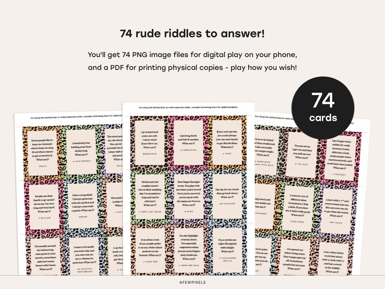 74 Hen Do Rude Riddles Digital Party Game Instant Download and ...