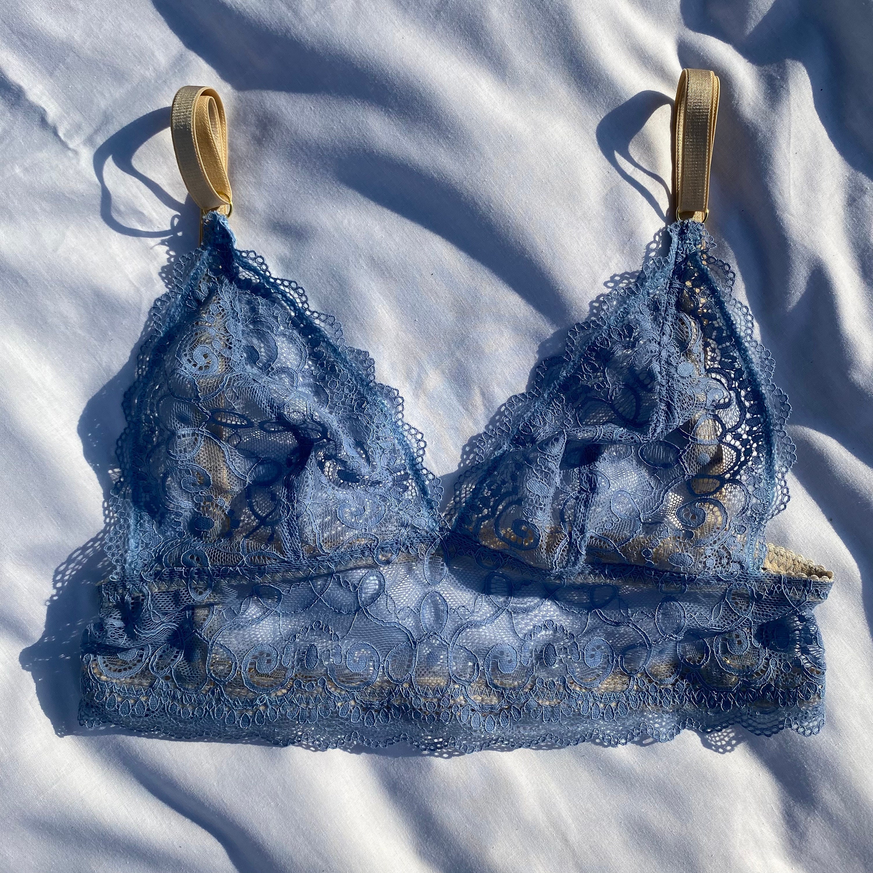 Bralette de encaje azul España