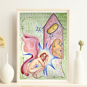 Celestial Fairy: Mystical Flora Digital Art Print for Enchanting Home Decor