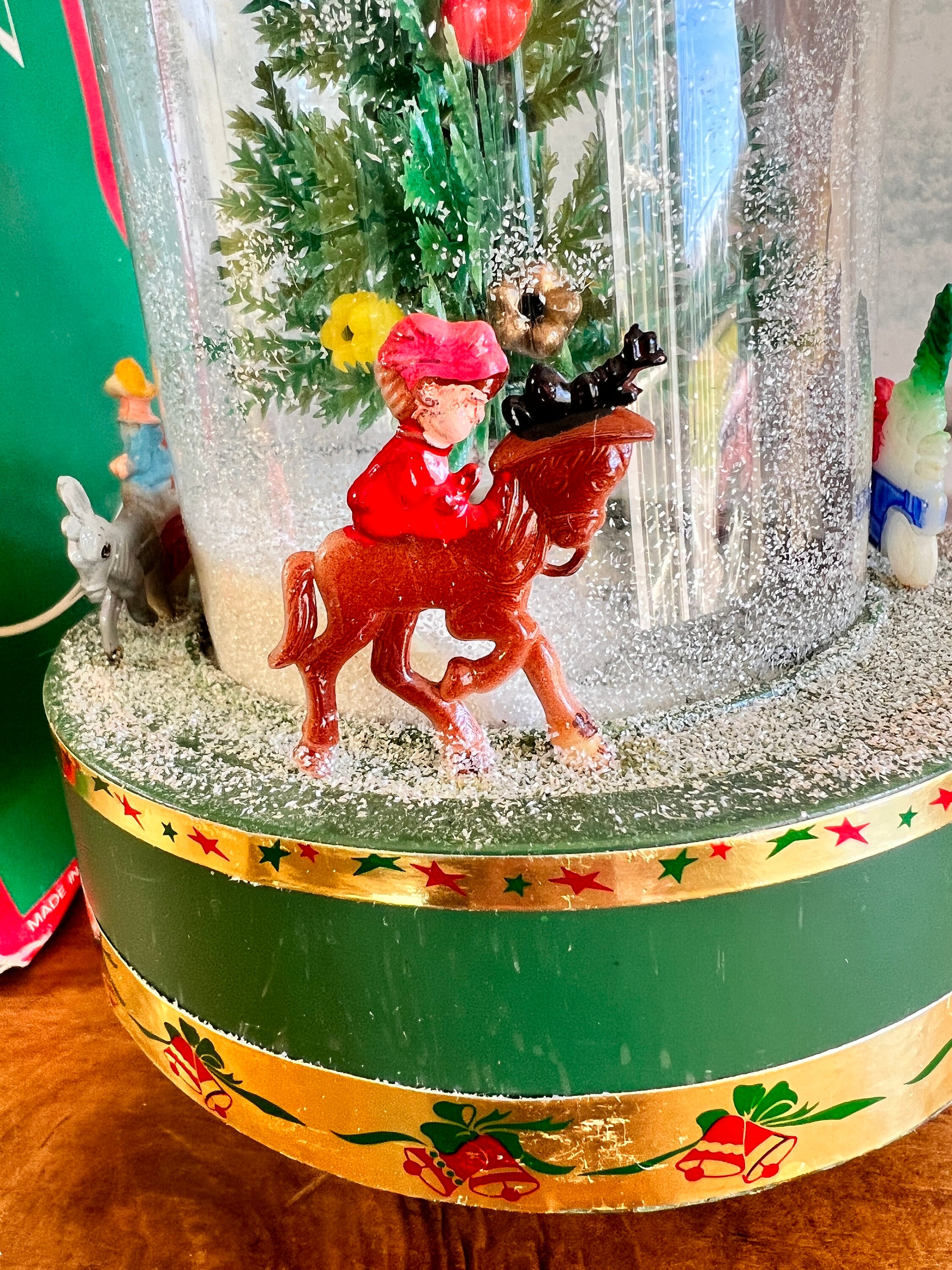 Sears Revolving Christmas Tree Snow Globe Spinning Christmas Tree