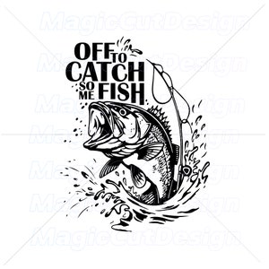 Bass Fish Hook SVG, Pescador capturando peces SVG, png, pdf / Pesca Svg / DXF Cut File / Cricut / Clipart / Pesca divertida / Día del Padre