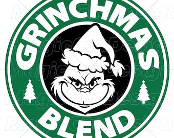 Grinchmas Blend Coffee Label: Starbucks SVG PNG PDF, Cricut Cut File (Digital Download)