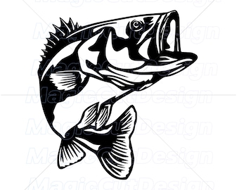 Bass Fish SVG DXF: Laser Cut Files for CNC, Cricut (Digital Download)