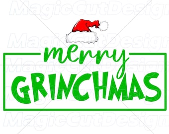 Merry Grinchmas SVG PNG: Christmas Clipart, Cricut Cut Files (Digital Download)