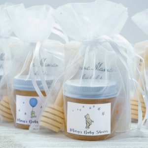 Winnie the Pooh Honey Favors | Winnie the Pooh Boy or Girl | Winnie the Pooh Party | Winnie the Pooh Mini Jar of Honey w/Tea and Stirrer