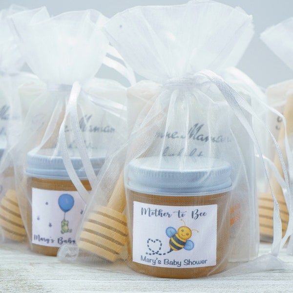 Honey Favors | Honey, Tea Bag & Honey Stirrer Favor | Baby Shower Favor | Wedding Favor | Honey Bee Favor | Winnie the Pooh Favor | Mini Jar