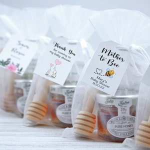 Honey Favors | Baby Shower Favors | Bride to Bee | Mother to Bee | Mini Jar of Honey w/Tea and Stirrer | Winnie the Pooh | Parents to Bee