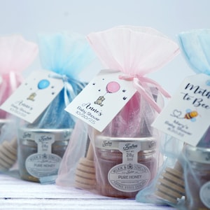 Winnie-the-Pooh Honey Favors | Baby Shower Favors | Blue Baby Favor | Pink Favors | Boy Favors | Girl Favors | Jar of Honey w/Tea & Stirrer
