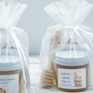 Teddy Bear Baby Shower Favors | Honey Favors | Winnie-the-Pooh Favors | Mini Honey Jars | Bear & Bee | Tea Honey | Bear Theme | Bear Favor