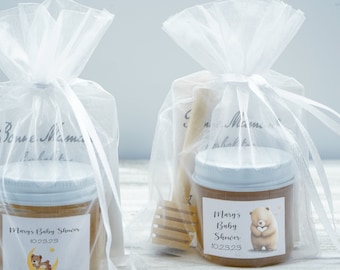 Teddy Bear Baby Shower Favors | Honey Favors | Winnie-the-Pooh Favors | Mini Honey Jars | Bear & Bee | Tea Honey | Bear Theme | Bear Favor