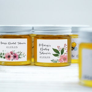 Floral Honey Favors | Wedding Favors | Bridal Shower Favors | Flower Favors | | Mini Honey Jar | Baby Shower Favors | Floral Theme | Honey