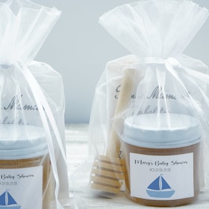Nautical Baby Shower Favors | Honey Favors | Boy Baby Shower | Boat Anchor Favors | Baby Shower Favors | Ahoy | Mini Honey Jars | Tea Honey