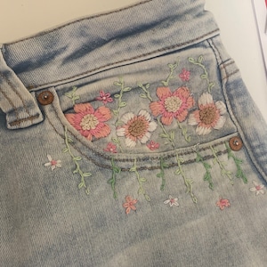 Womens Floral Skinny Jeans 