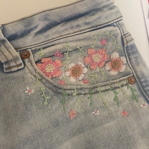 Womens Floral Skinny Jeans 