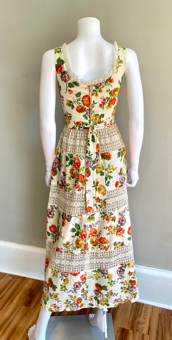 Vintage 1960s LANZ romantic floral print cotton &… - image 3