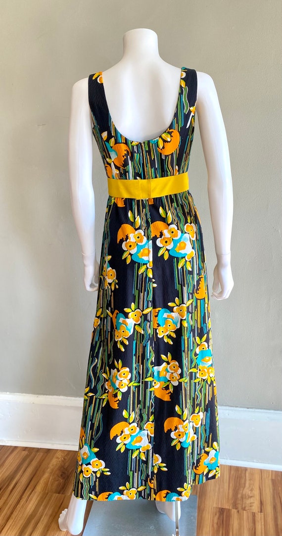 Vintage 1970s floral spring summer maxi dress wit… - image 7