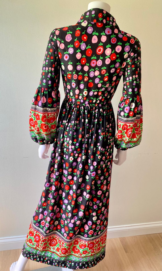 Vintage Graphic Print Bubble Sleeve Dress main image 0