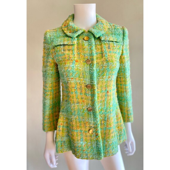 1960s DAVIDOW colorful wool bouclé blazer jacket … - image 1