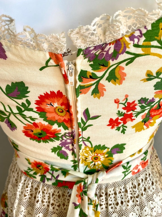 Vintage 1960s LANZ romantic floral print cotton &… - image 5