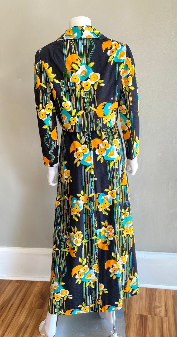 Vintage 1970s floral spring summer maxi dress wit… - image 4