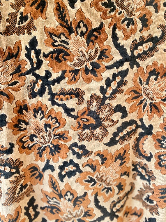 Vintage 1960s chenille tapestry brocade carpet ca… - image 5