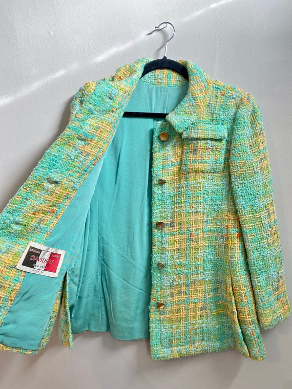 1960s DAVIDOW colorful wool bouclé blazer jacket … - image 8