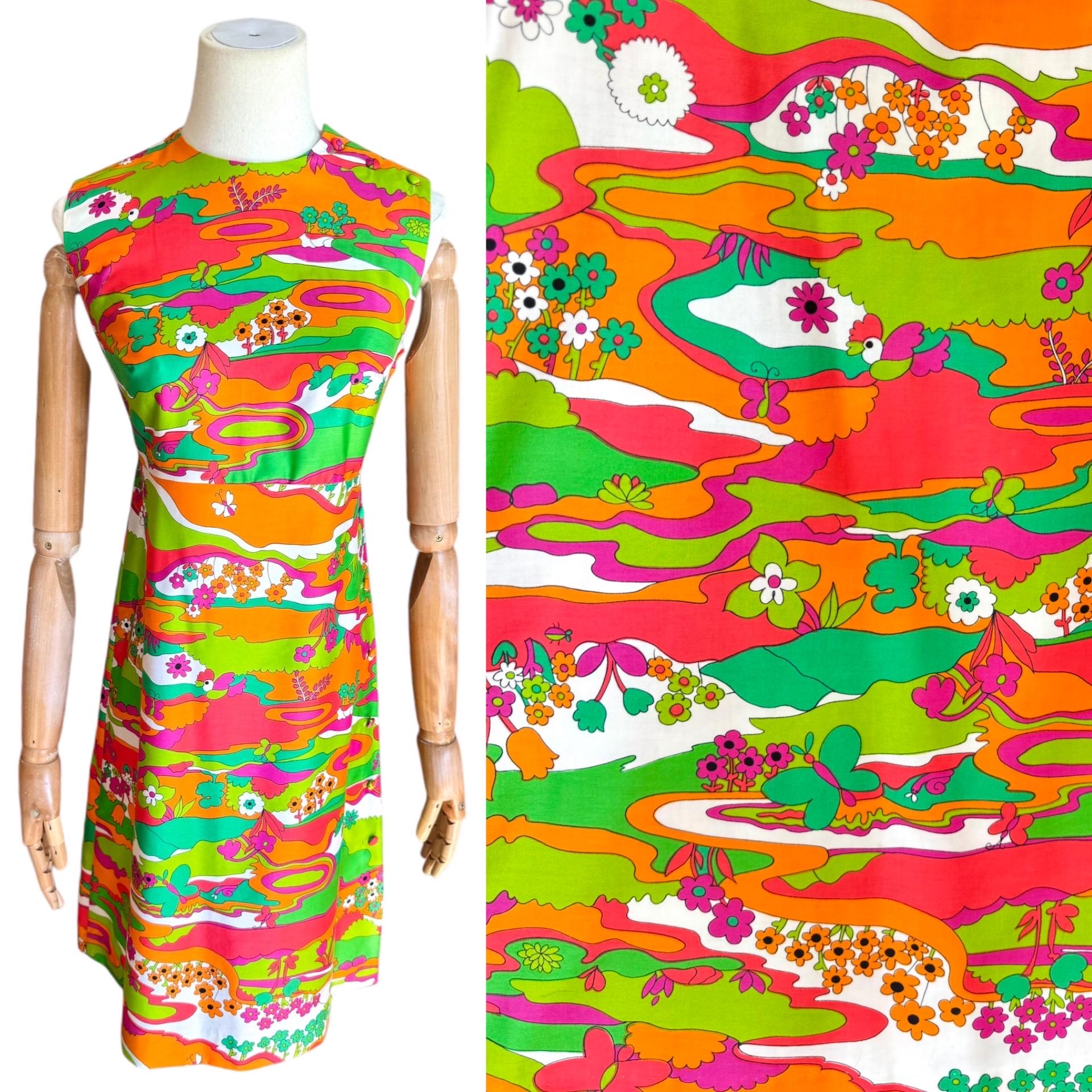 peter max vintage 花柄 コットンワンピース 9 ワンピース