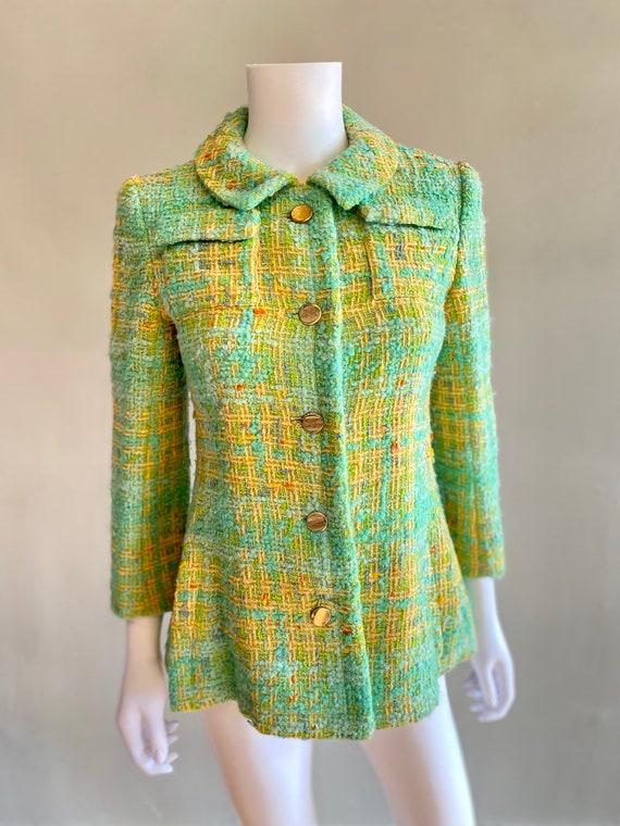 1960s DAVIDOW colorful wool bouclé blazer jacket … - image 2