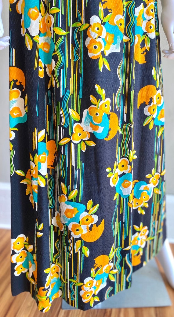 Vintage 1970s floral spring summer maxi dress wit… - image 5