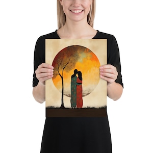 Lesbian boho abstract wall art | Sapphic wlw art print | Pride painting gift | Lesbian wedding gift anniversary gift | Lesbian couple