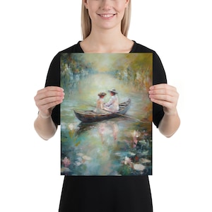 Lesbian painting impressionist style | Sapphic wlw wall art | Pride painting gift | Lesbian wedding gift anniversary gift | Lesbian couple