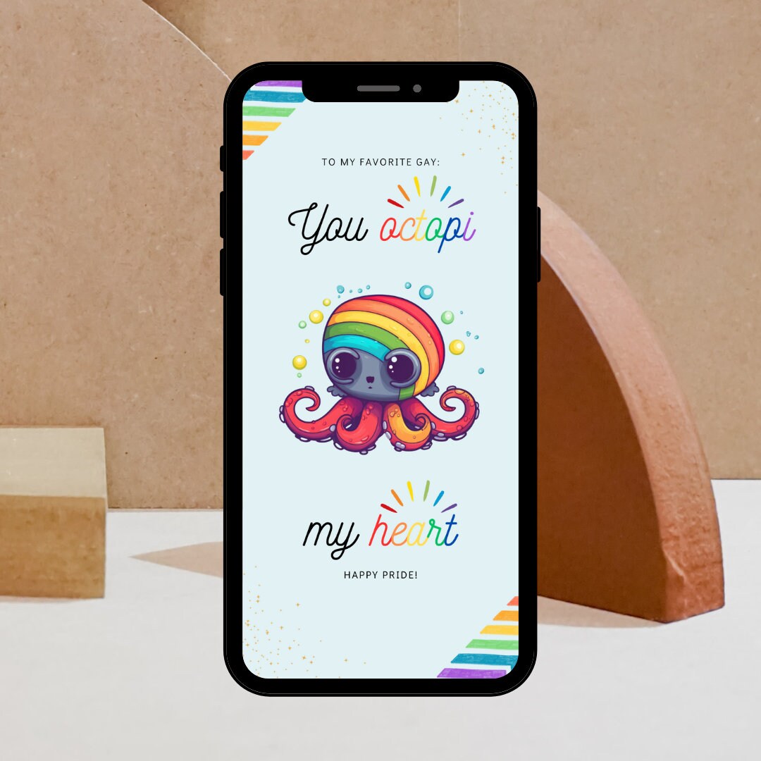 Rainbow Pride Card | Instant Download Mobile Card | LGBTQ Gay Pride ...