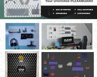 3D Printable Modular Pegboard Organizer STL V2.0 (IKEA Skadis Alternative)