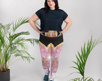 NOUVEAU Legging fleuri imprimé sur toute la taille GRANDE TAILLE | Jambières de course | Legging de yoga taille haute | Leggings élégants d'entraînement de gymnastique pour femmes | Jogg Plus