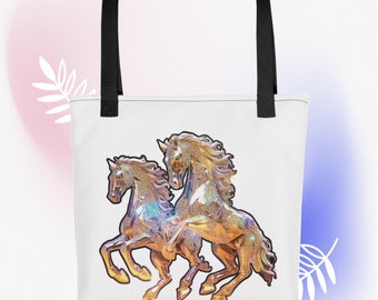 PFERD TASCHE | Pferdeliebhaber Bedruckte Einkaufstasche | Frauen Markt Einkaufstasche | Umhängetasche | Umweltfreundliche Tasche | Pferdebesitzer Geschenk