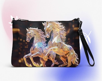 HORSE CROSSBODY BAG | Faux Leather Adjustable Strap Horse Printed Crossbody Bag | Faux Leather Shoulder Bag | Women Messenger Bag
