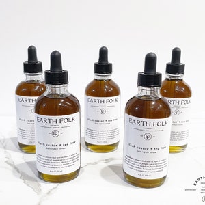 Suero de ricino negro jamaicano para cabello y cuero cabelludo - Suero de reparación de cabello de ricino negro + árbol de té, suero de fortalecimiento del cabello, aceite de crecimiento del cabello,