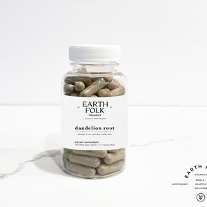 Biologische paardenbloemwortelcapsules, 500 mg veganistische capsules, GRATIS verzending, geen vulstoffen, niet-GMO, kruidensupplementen