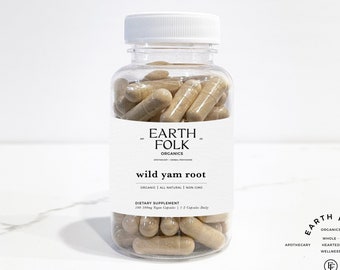 Wildcrafted Wild Yam Root Capsules, 500mg Vegan Capsules, No Fillers, Non GMO, Herbal Supplements