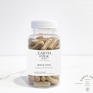 Organic Maca Root Capsules, 500mg Vegan Capsules, FREE Shipping, No Fillers, Non GMO, Herbal Supplements