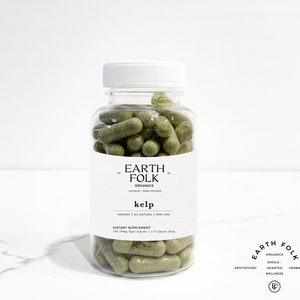 Organic Kelp Capsules, 500mg Vegan Capsules, FREE Shipping, No Fillers, Non GMO, Herbal Supplements