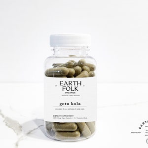 Organic Gotu Kola Capsules, 500mg Vegan Capsules, FREE Shipping, No Fillers, Non GMO, Herbal Supplements