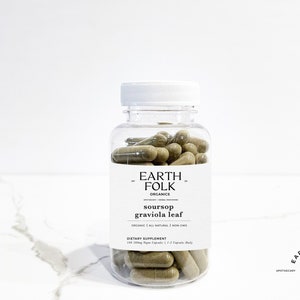 Biologische zuurzak Graviola Leaf-capsules, 500 mg veganistische capsules, geen vulstoffen, niet-GMO, kruidensupplementen afbeelding 1